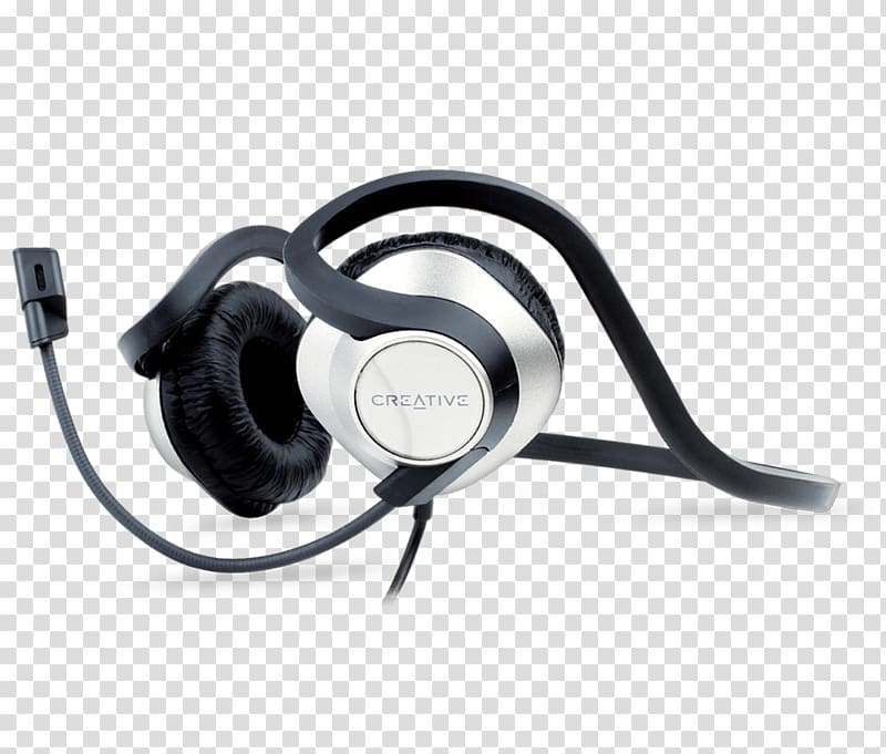 Headphones Creative Labs Microphone Headset Audio, microphone creative advertising transparent background PNG clipart