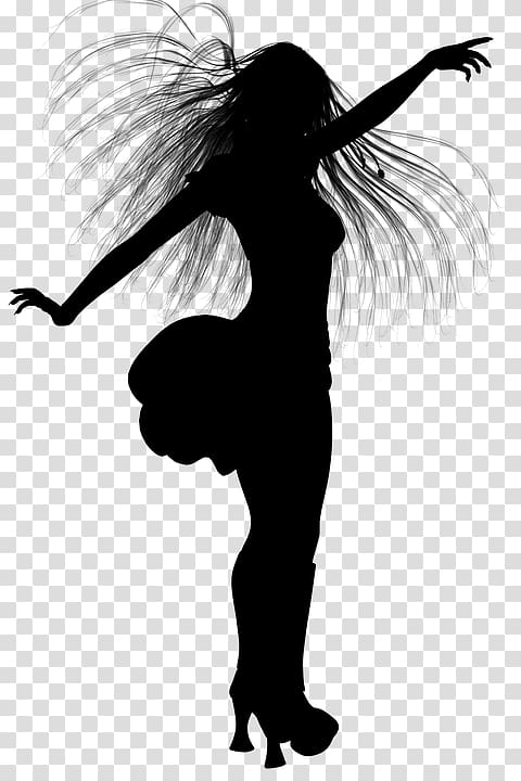 Silhouette Black and white Hair , woman leg transparent background PNG clipart