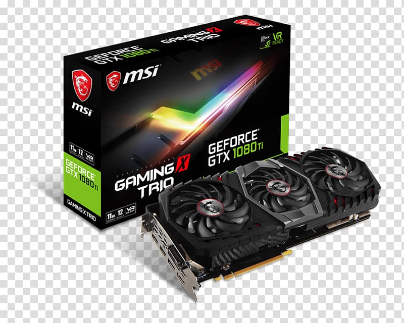 Graphics Cards & Video Adapters Msi Gaming Geforce Gtx 1080 Ti 11gb Gddr5x 352bit Directx 12 Vr Ready NVIDIA GEFORCE GTX 1080 TI GAMING X TRIO, others transparent background PNG clipart