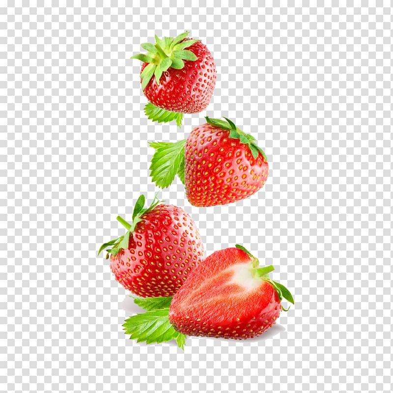 four strawberries, Strawberry Smoothie Juice Eating Frutti di bosco, Strawberry transparent background PNG clipart