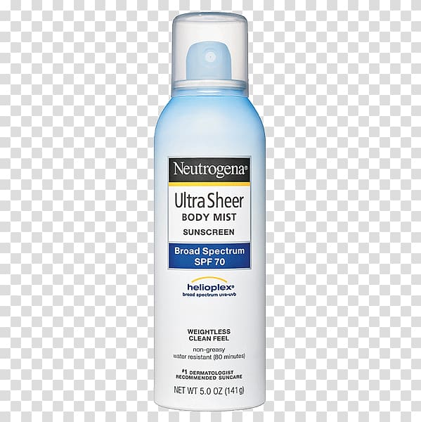 Sunscreen Lotion Neutrogena Factor de protección solar Body spray, Hang dry transparent background PNG clipart