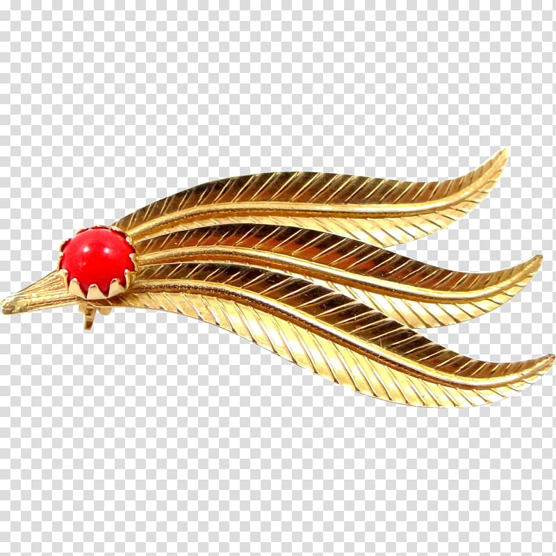 Clothing Accessories Feather Jewellery Gold Coral, feathers transparent background PNG clipart