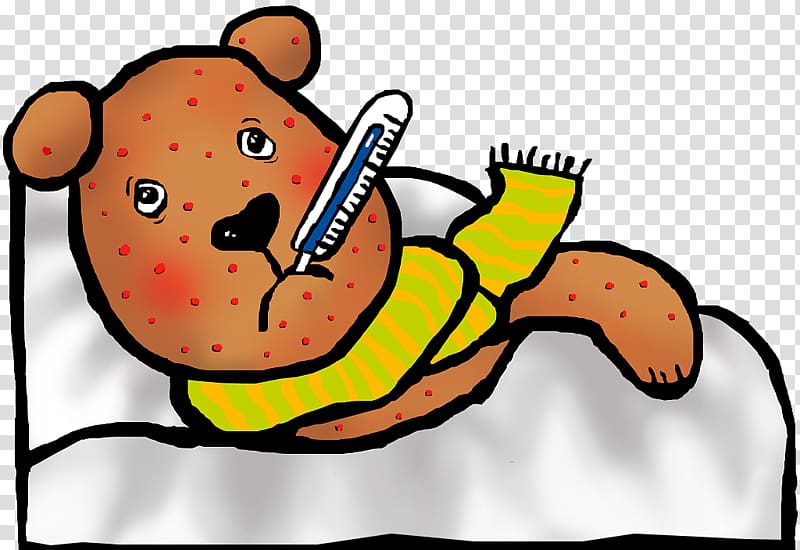 Chickenpox Herpes zoster Drawing Smallpox Illustration, Cartoon Bear sick sick transparent background PNG clipart