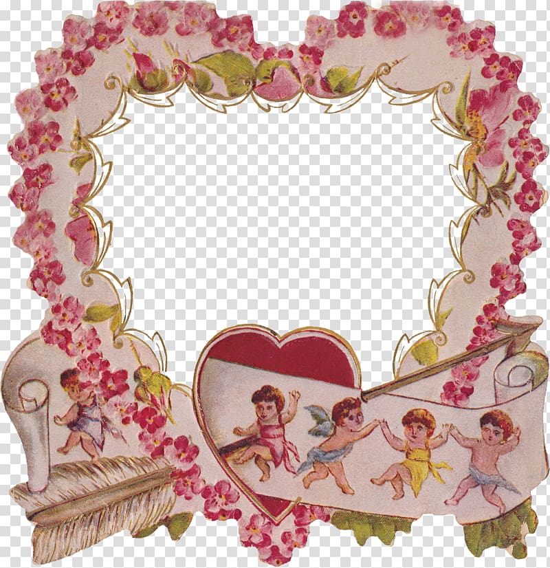 Frames Heart Valentine\'s Day Desktop , vintage frame transparent background PNG clipart