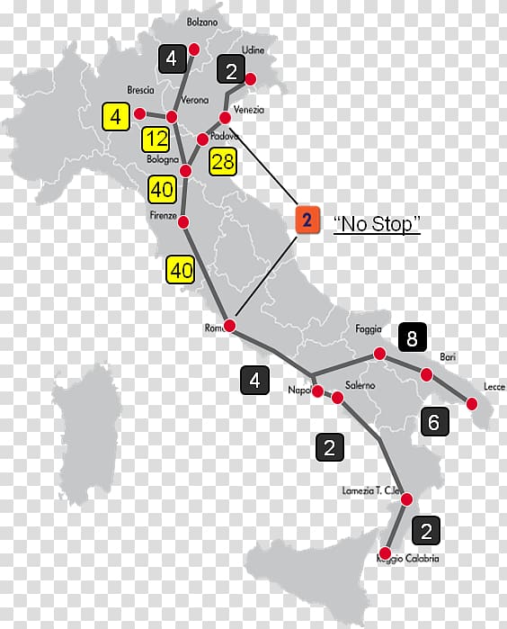 Rail transport in Italy Map Trenitalia, italy transparent background PNG clipart