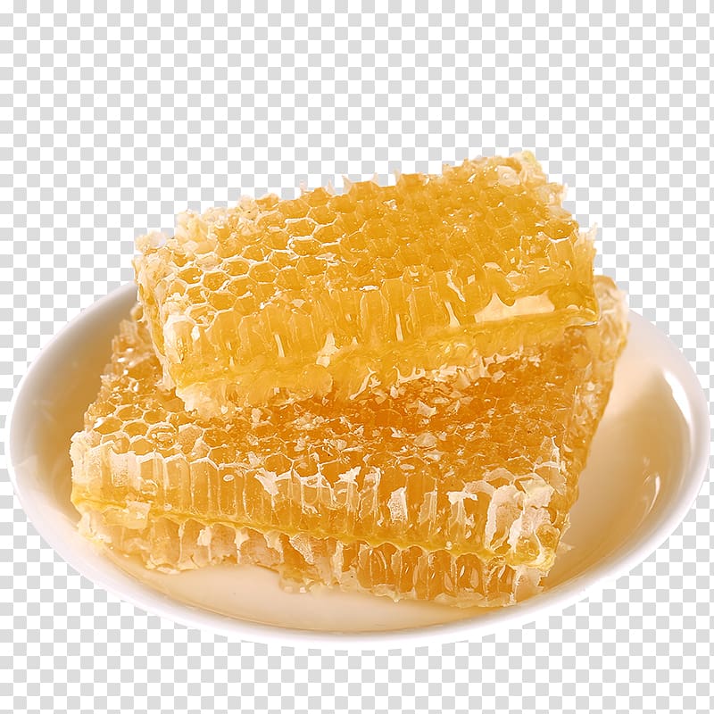 Honeycomb Bee Vinegar Food, Golden honey transparent background PNG clipart