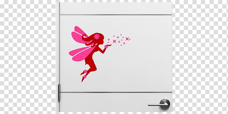 Pink M Sticker Rectangle, fairy door transparent background PNG clipart