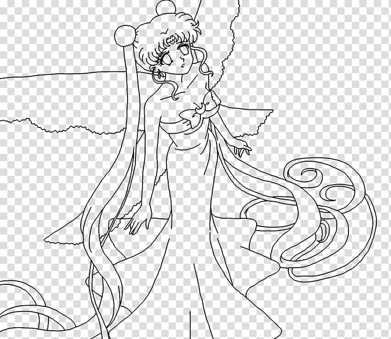 Sailor Moon Queen Serenity Line art Drawing Female, sailor moon transparent background PNG clipart