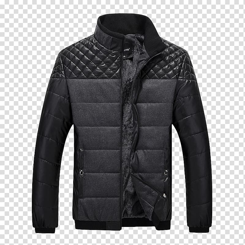 Jacket Coat Daunenjacke Fashion Outerwear, Black velvet jacket transparent background PNG clipart