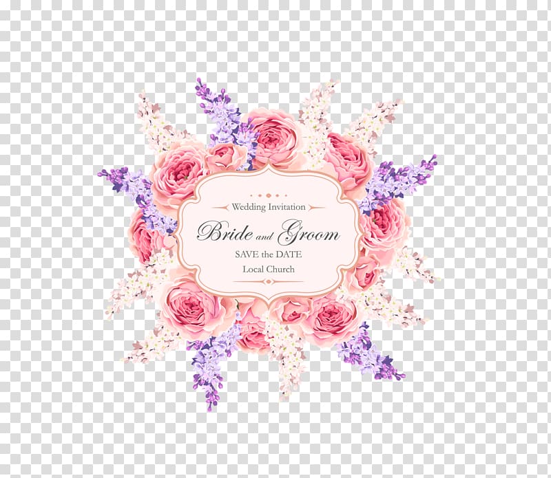 Bride and Groom illustration, Wedding invitation Greeting card Flower, Rose Wedding invitations transparent background PNG clipart