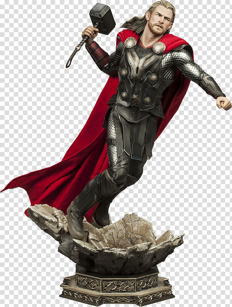 Thor Fandral Volstagg Marvel Cinematic Universe Statue, Thor transparent background PNG clipart
