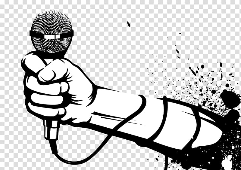 hand holding microphone illustration, Hip hop music Hip-hop dance Disc jockey Rapper, mic transparent background PNG clipart