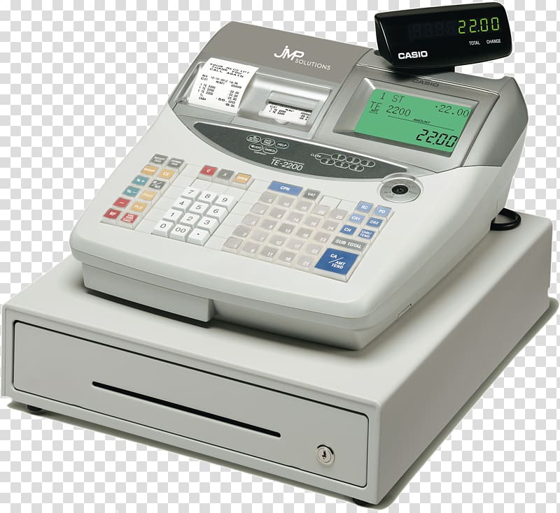 Cash register Casio Point of sale Thermal paper Printing, gst transparent background PNG clipart