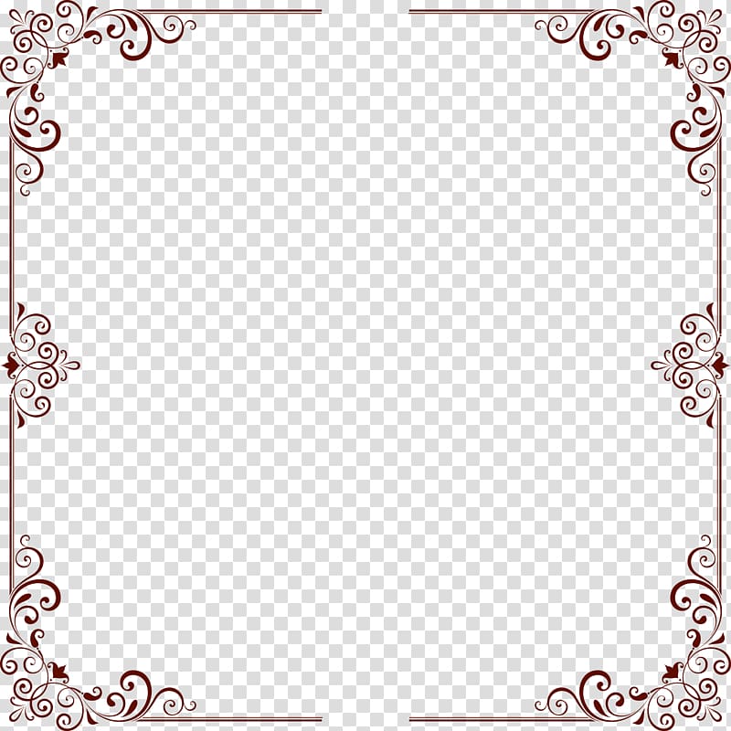 gray floral frame illustration, Decorative patterns border transparent background PNG clipart