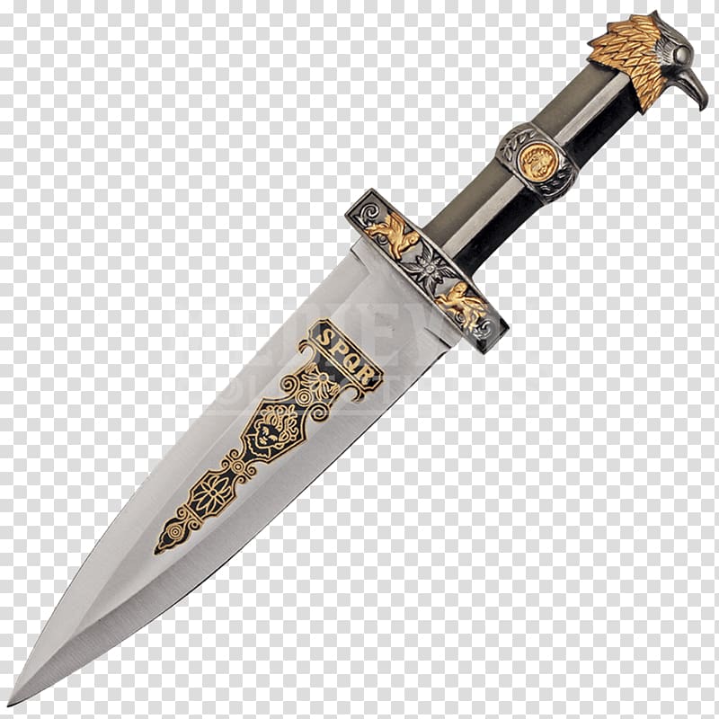 Bowie knife Ancient Rome Dagger Pugio, knife transparent background PNG clipart
