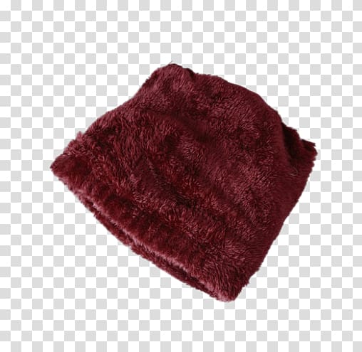 Knit cap Woolen Maroon, Female winter rabbit wool hat transparent background PNG clipart