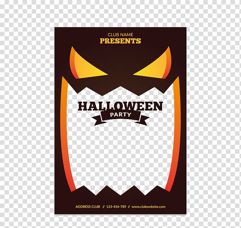 Halloween Party Flyer Poster, Halloween party transparent background PNG clipart