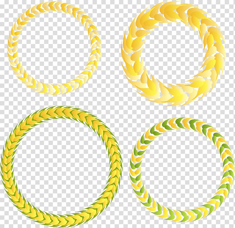 Wheat Circle, Four wheat Border transparent background PNG clipart