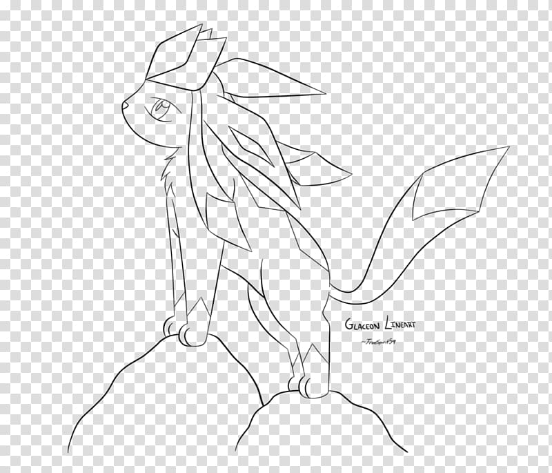 Glaceon Coloring book Line art Eevee Drawing, pokemon transparent background PNG clipart