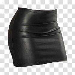 black leather skirt art, Skirt Leather Black transparent background PNG clipart