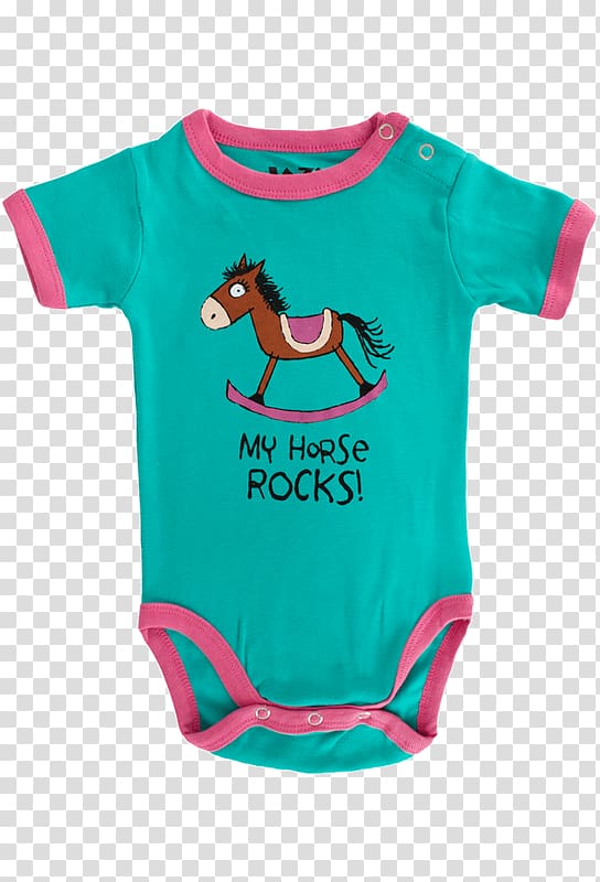 Baby & Toddler One-Pieces T-shirt Green Sleeve Font, pink Horses transparent background PNG clipart