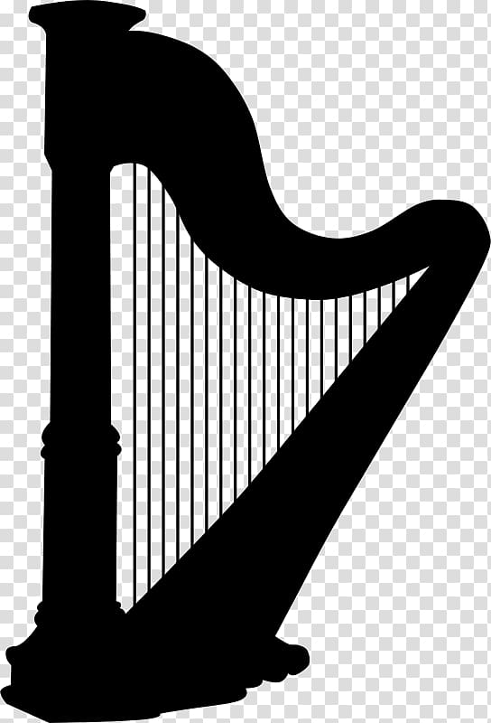 Harp Musical Instruments Silhouette , harp transparent background PNG clipart