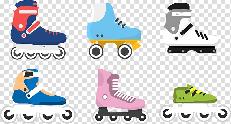 Roller skating Roller skates Skateboarding, Several skates transparent background PNG clipart