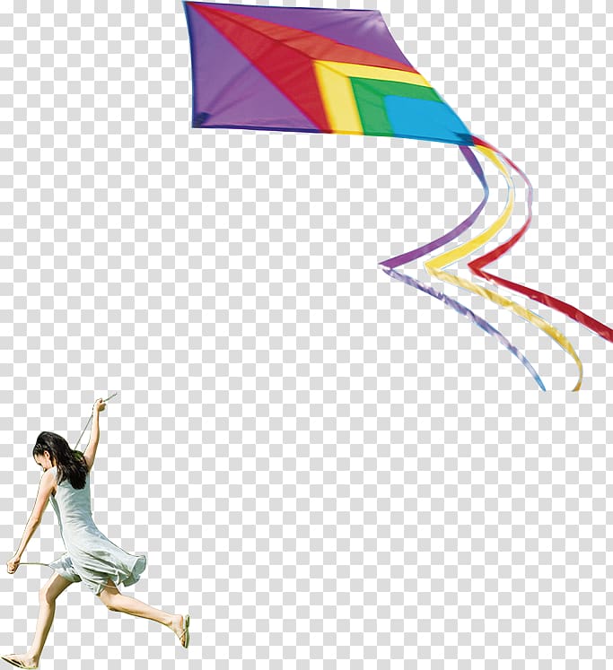 woman pulling kit , Kite Graphic design , fly a kite transparent background PNG clipart
