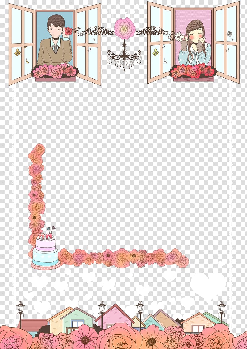 Wedding invitation Template Convite, Lovers windows transparent background PNG clipart