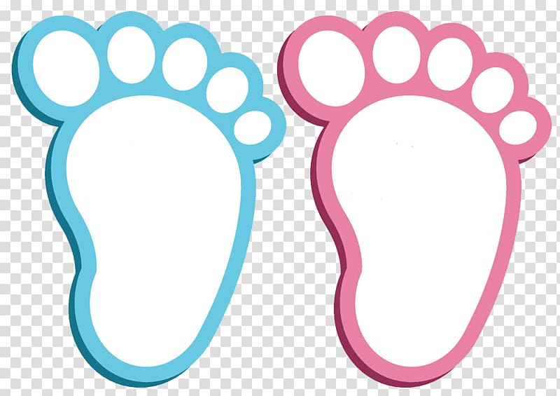two girl and boy footprints, Wedding invitation Baby shower , Blue pink cartoon footprints pattern transparent background PNG clipart