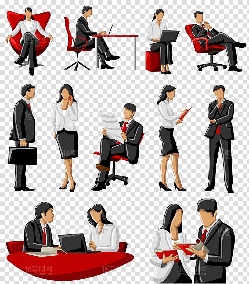Businessperson Illustration, Cartoon business people material transparent background PNG clipart