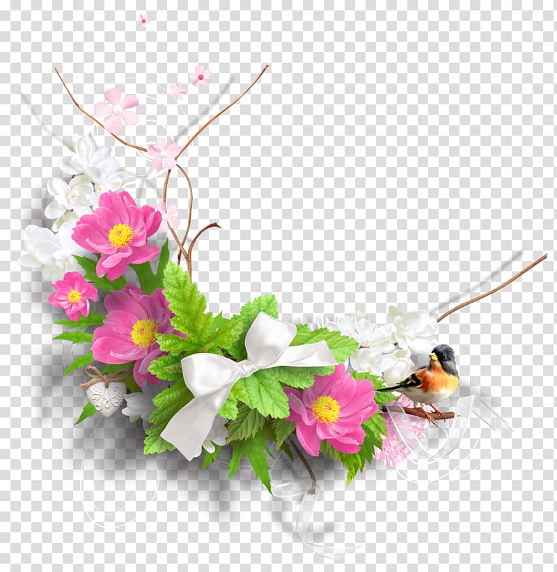 white and pink flowers illustration, Flower Floral design , Spring Flowers transparent background PNG clipart