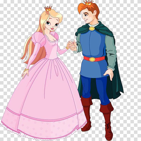 Princess , The prince and the princess are holding hands transparent background PNG clipart