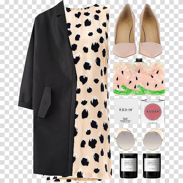 Dress Polka dot Fashion Acne Studios Coat, Women with high-end skirt transparent background PNG clipart