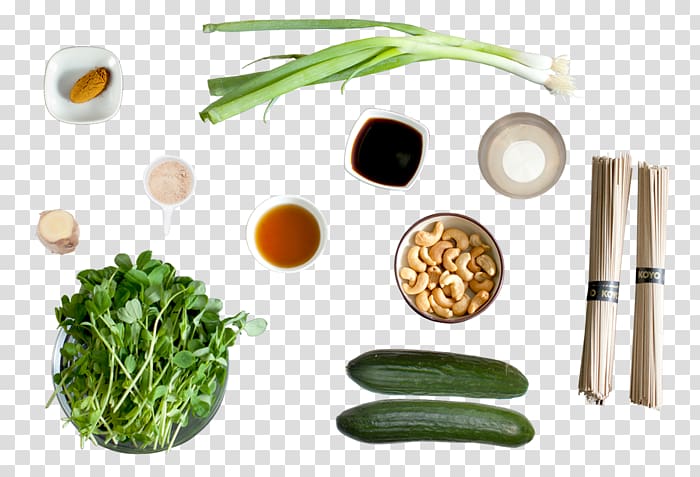 Scallion Mak-guksu Soba Vegetarian cuisine Recipe, salad transparent background PNG clipart