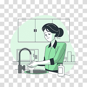 illustration, Handwashing, hygiene, self care, people, hand, coronavirus, covid, prevention, wash transparent background PNG clipart thumbnail