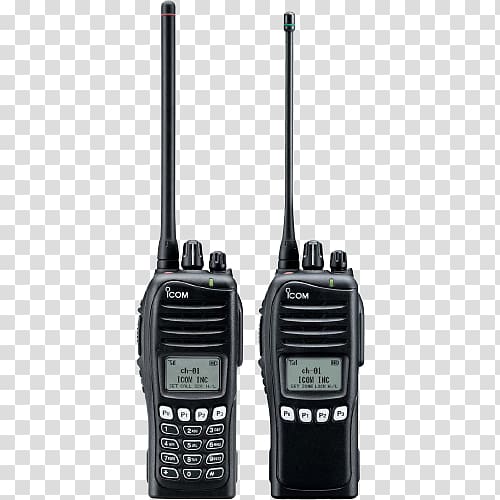 Two-way radio Icom Incorporated Very high frequency Ultra high frequency, radio transparent background PNG clipart
