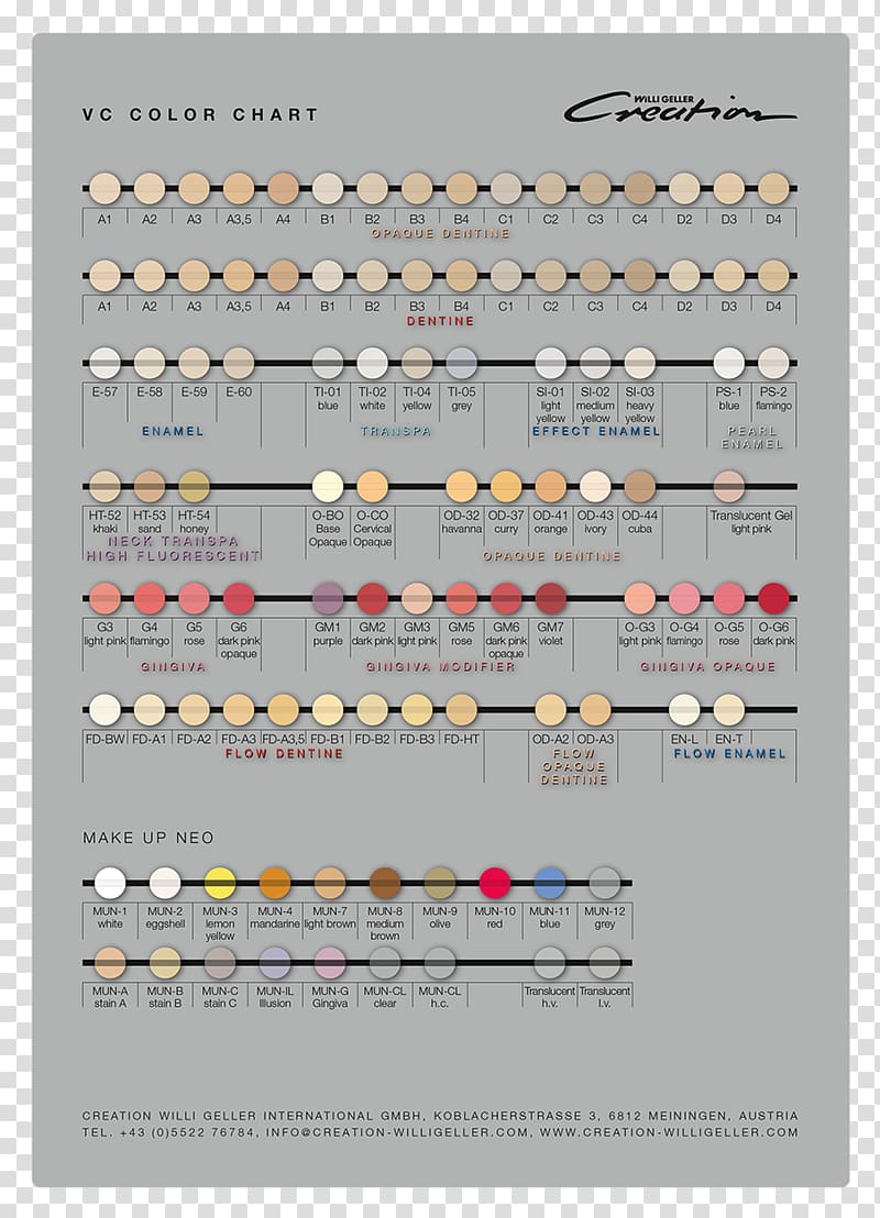 Crown Teeth Colour Chart Labb By Ag 3787