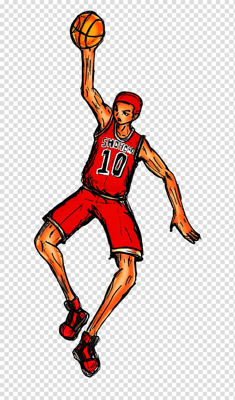 Sakuragi Hanamichi Art Slam Dunk Basketball Manga, boy playing basketball cartoon transparent background PNG clipart