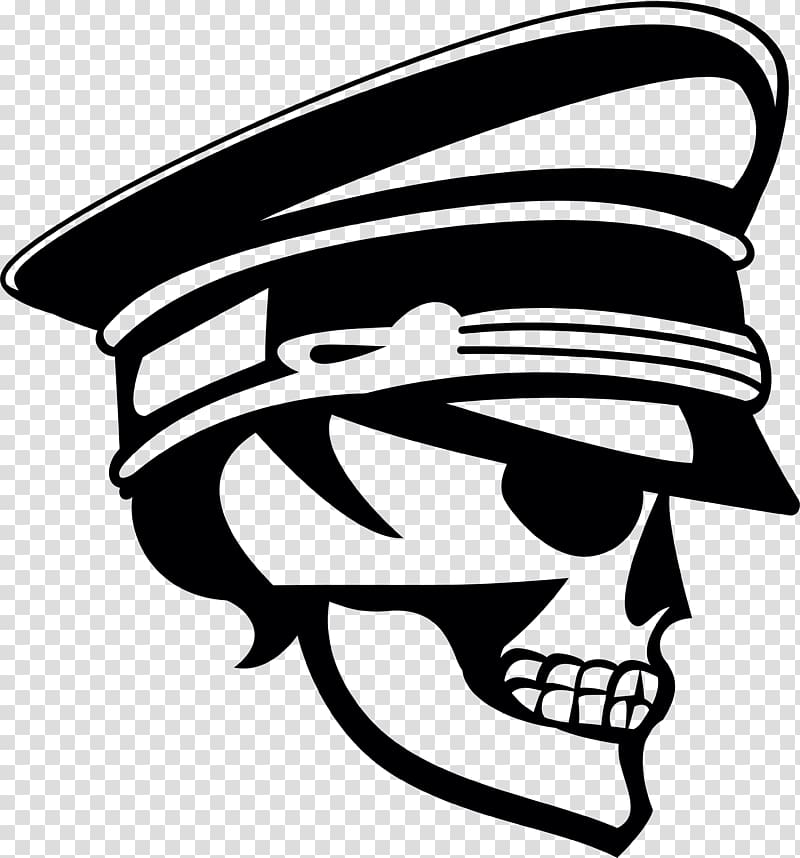 Skull Army officer , Pirate design transparent background PNG clipart