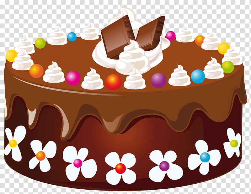 chocolate cake with toppings , Birthday cake Chocolate cake Icing , Chocolate Cake transparent background PNG clipart