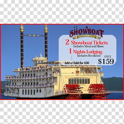 Showboat Branson Belle Cruise ship Silver Dollar City Table Rock Lake, breakfast package transparent background PNG clipart