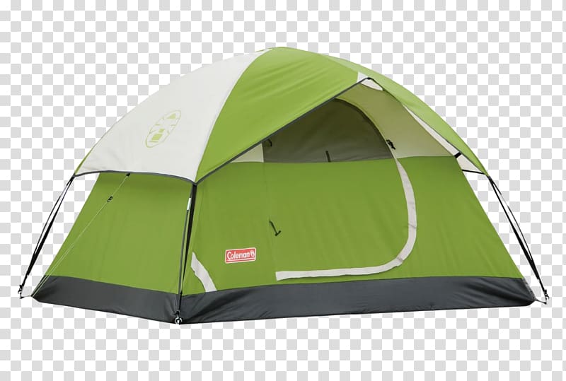 green, white, and black Coleman dome tent, Coleman Company Tent Camping Outdoor recreation Backpacking, Camp Tent transparent background PNG clipart