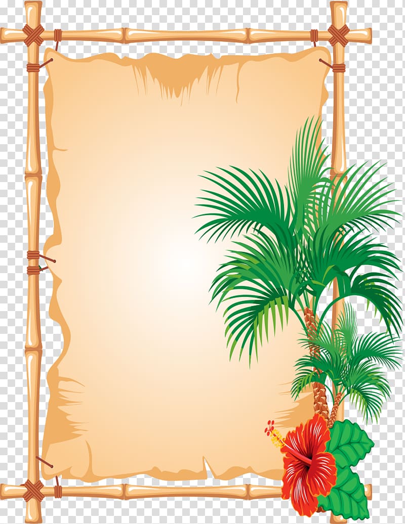 Bulletin board, tropical frame transparent background PNG clipart