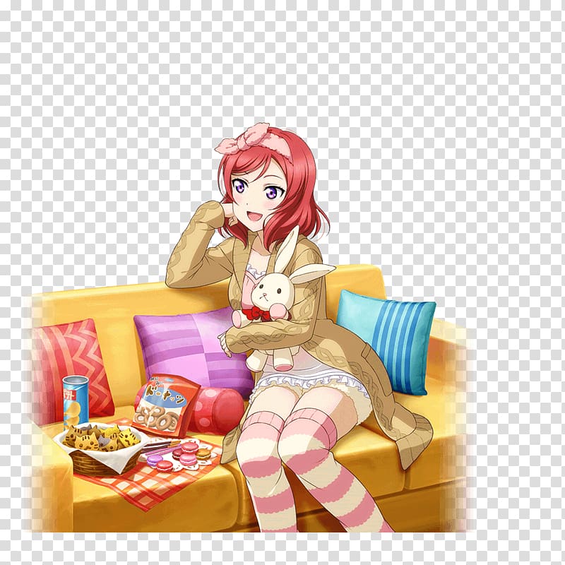 Love Live! School Idol Festival Maki Nishikino Pajamas Sleepover Party, take out card transparent background PNG clipart
