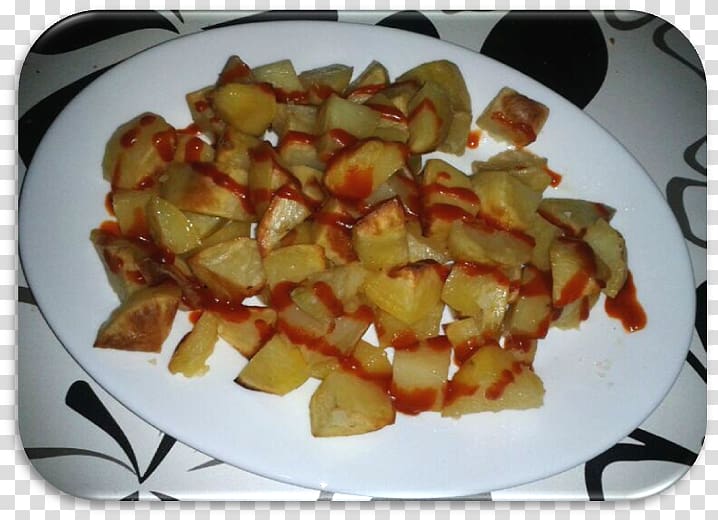 Patatas bravas Home fries Vegetarian cuisine Side dish Recipe, fried potato transparent background PNG clipart