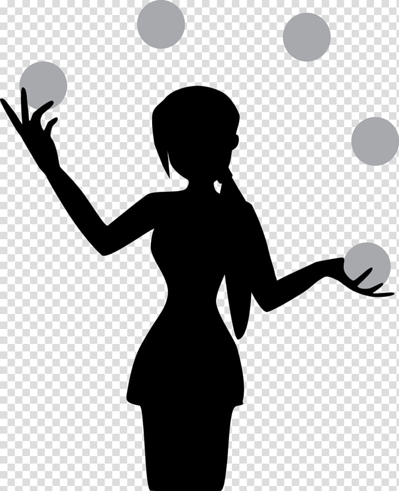 Juggling Silhouette Circus Clown, Juggling transparent background PNG clipart