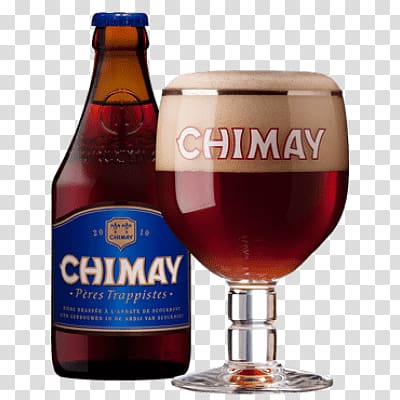 Chimay peres trappistes bottle, Chimay Blue With Glass transparent background PNG clipart