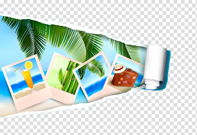 Online hotel reservations Beach Vacation, Great travel poster material transparent background PNG clipart