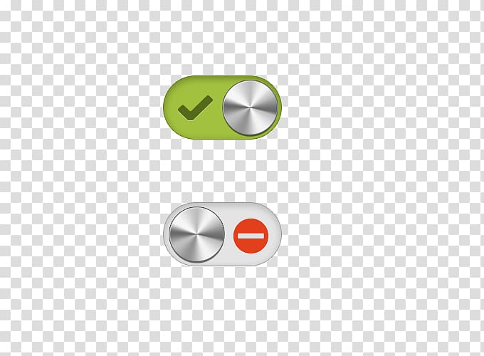 two green and white button , Switch Push-button Icon, Toggle button metallic material transparent background PNG clipart